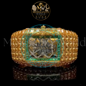 Reloj Mecánico Cuadrado de Lujo Estilo Hip Hop para Hombre, con Moissanita Amarilla y Verde, Esqueleto Analógico - Product Image 3