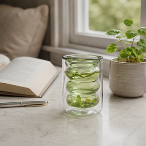 Tasse en verre borosilicate double paroi de 250 ml, faite à la main, sans plomb, isolée, pour café, thé, latte, expresso, réutilisable, en gros - Product Image 6