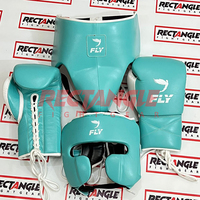 Kit de boxe personnalisé New Fly, comprenant des gants de boxe, un protège-tête, un protège-guêtres, en cuir véritable de haute qualité, ensemble de boxe personnalisé Fly