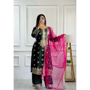 Hermosos Vestidos de Noche, Top-Plazzo y Dupatta para Fiestas - Product Image 5