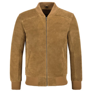 Smart Range Leather <b>Men's</b> Genuine Cow <b>Suede</b> Leather Bomber <b>Jacket</b> YKK Zips Winter Retro Casual ODM Private Label Wholesale - Product Image 1