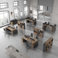 Bureau de travail individuel moderne avec armoire de rangement latérale, plateau en bois et structure métallique pour espace de travail d'entreprise – Vente en gros