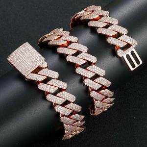 <b>Iced</b> <b>Out</b> Diamond Cuban <b>Chain</b> Necklace with Secure Clasp for Hip Hop Fashion Music Video and Stage Performance Available for Sale - Product Image 5