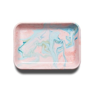 Plateau de service en fer émaillé de haute qualité avec poignées, idéal pour la décoration intérieure et comme accessoire de service - Product Image 5