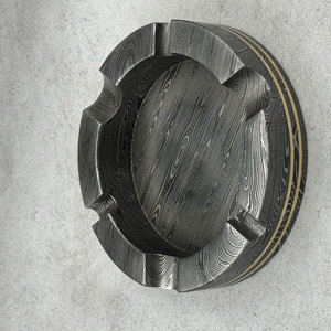 Luxury Handmade Damascus Steel <b>Ashtray</b> Unique Layer Design Metal <b>Ashtray</b> for Office Desk Smoking Accessories - Product Image 5