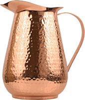 Carafe en cuivre écologique avec couvercle, artisanale, martelée, robuste, 70 fl. Oz jetable