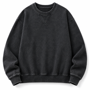 Sweat-shirt à col rond pour homme WARPRO, coupe classique, jaune uni, avec poche, pull décontracté, 100% coton, vêtements d'hiver - Product Image 1