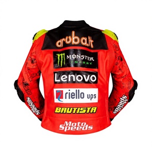 เสื้อแจ็คเก็ตแข่งรถ Alvaro Bautista WSBK รุ่น Rucati/Chaquetta ผลิตจากหนังวัวแท้คุณภาพพรีเมียม หนังจิงโจ้ สำหรับแข่งรถความเร็วสูง MotoCP - Product Image 2