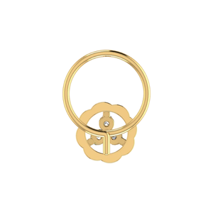 AJRETAIL Bijou de piercing pour femme en or 14K, diamant naturel taille brillant 0,045 ct, clou de nez, design Trio de fleurs, style ethnique - Product Image 5
