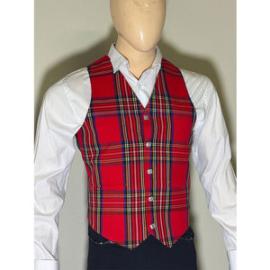 เสื้อกั๊กทาร์ทันสีแดงแมคเคนซีแบบสก็อตแฮนด์เมดขายดีที่สุด ชุดเสื้อกั๊กผู้ชายลายตารางหมากรุก ผลิตภัณฑ์จากโรงงาน - Product Image 1