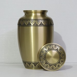 Classic Engraved Brass Cremation Urn Premium Customizable Funeral Adult Ashes Urn Indian Urns Manufacturer Wide Range - Product Image 2