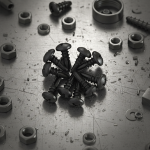 Vis autoperceuse à tête cylindrique en acier au carbone revêtu noir PDC 11 avec rondelle, entraînement Phillips, filetage grossier, grade 4.8/6.8, normes DIN ISO - Product Image 1