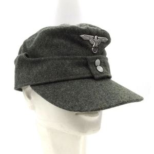 GERMAN WW2 Bergmutze HAT WITH INSIGNIA in GRAY WOOL GERMAN KEPI - Product Image 3
