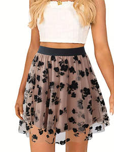 Jupes courtes décontractées en coton pour femmes, à la mode, brodées, taille naturelle, mini-jupe d'été respirante, design plissé, haute qualité - Product Image 6