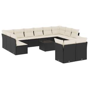 Grand ensemble de canapés de jardin en rotin PE noir avec pieds réglables - Product Image 2
