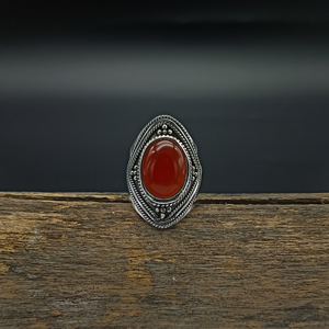 Vintage Carnelian Gemstone <b>Ring</b> Natural Orange Stone Jewelry Antique Style <b>Statement</b> <b>Ring</b> Gift for Her - Product Image 1