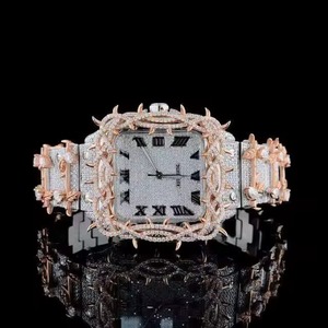Montre de luxe à quartz avec bracelet en strass, montre-bracelet tendance pour les soirées - Product Image 4