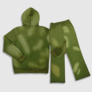 Survêtement d'hiver personnalisé Y2K Streetwear délavé style décontracté pour homme, avec sweat à capuche imprimé DTF et pantalon de survêtement évasé coupe ample Hip Hop Vintage - Product Image 2