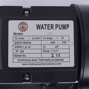 Pompe à jet haute pression Hydroplus International 1,5 CV en acier inoxydable, surpresseur d'eau 85 L/min, 220 V, pour toutes les applications aquatiques - Product Image 5