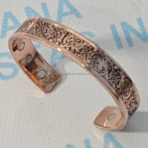 Bracelet de thérapie artisanal moderne en cuivre pur, finition polie, pour la guérison naturelle, cadeau de baptême pour hommes et femmes - Product Image 3
