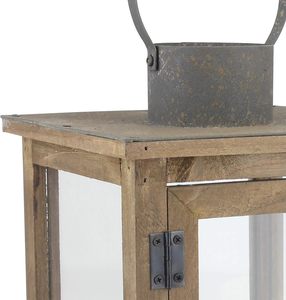 Handmade <b>Large</b> Brown Wooden Candle <b>Lantern</b> with Metal Handle Fancy Wooden <b>Lantern</b> Candle Holder for Export Sale - Product Image 4