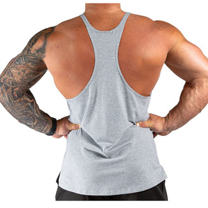 Wholesale OEM ODM <b>Men</b> Stringer <b>Singlet</b> Gym Tank Top Sleeveless Breathable Fitness Workout Training Sportswear Knitted Plus Size - Product Image 2