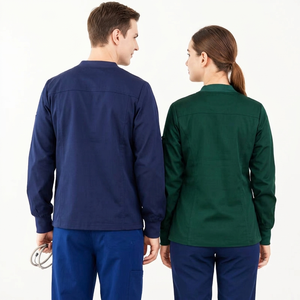 Blouses d'infirmière à manches longues en tissu sergé avec détection d'aiguilles, polyester, unisexe, thermocollées sans couture - Product Image 3