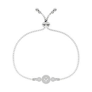 Pulsera de Cadena y Eslabones de Plata de Ley 925 con Diamantes para Mujer, Clásica para Bodas y Fiestas, con Brillo Luminoso y Duradero, Ideal para Regalo - Product Image 2