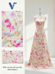 Tissu satiné floral Viet Thang 58/60 pouces, léger, respirant, 60 GSM, polyester tissé, largeur personnalisable, vêtements pour femmes - Product Image 2
