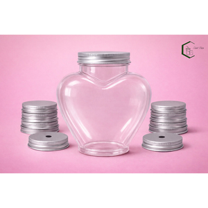 500ml PET <b>Plastic</b> Heart-Shaped Bottle with Aluminum Screw <b>Cap</b> OEM Beverage Packaging From Vietnam for Milk Tea Juice Coffee - Product Image 3