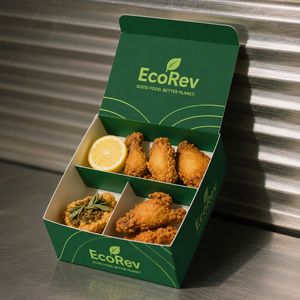 2026 Trending Custom Disposable Biodegradable Eco-Friendly Chicken Fries Paper <b>Box</b> Packaging with Logo Printing and UV Coating - Product Image 5