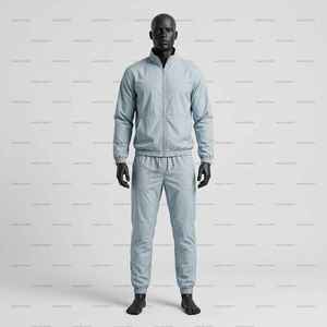 Survêtement technique en nylon personnalisé, avec bandes réfléchissantes, fermeture éclair, coupe-vent, pour homme, ensemble jogging, fabricant OEM - Product Image 1
