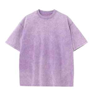 T-shirt uni en coton pur délavé pour homme, style vintage, unisexe, coupe oversize - Product Image 3