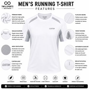 T-shirts de sport pour hommes, course à pied, athlétisme, gym, entraînement, fitness, respirant, polyester de haute qualité, séchage rapide, t-shirt en polyester tricoté - Product Image 6