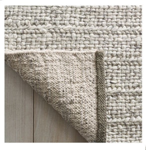 Tapis et tapis à boucles tissés à la main en laine 100% naturelle, rayés, à tissage plat - Product Image 6