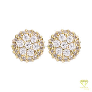 Luxury Moissanite Diamond 925 <b>Sterling</b> <b>Silver</b> Multi Stone Round <b>Stud</b> <b>Earrings</b> For Jewelry Retailers - Product Image 4