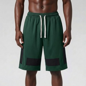 Shorts de basketball en mesh pour hommes, respirants, pour l'entraînement sportif, avec taille élastique et cordon de serrage, pour la gym, la course et les sports, coupe décontractée - Product Image 1