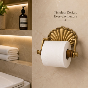 Luxury Brass Toilet <b>Paper</b> Holder with <b>Wooden</b> Bar <b>Wall</b> Mounted Vintage Tissue Roll Holder Decorative Bathroom Hardware Accessory - Product Image 2