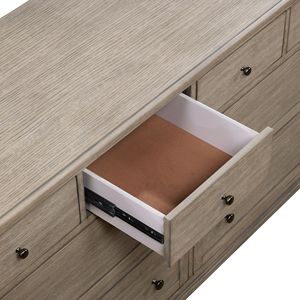 Classico camera da letto di transizione mobili cassettone 8 cassetti in rovere grigio finitura collezione in legno - Product Image 4