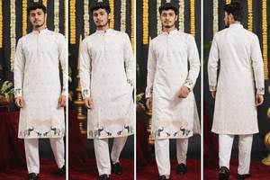 Kurta classique pour homme, à manches longues, vêtement traditionnel pour les occasions et les célébrations, best-seller, livraison mondiale - Product Image 3