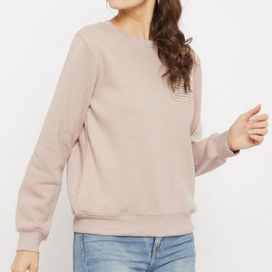 OEM Custom Logo Winter Oversized Women Sweatshirt Crewneck <b>Brushed</b> Fleece Cotton Polyester Relaxed Fit Casual Eco-Friendly - Product Image 5