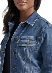 Chaqueta Vaquera de Moda para Mujer, Azul, de Algodón, Casual, con Botones al Frente, Estilo Vintage, Urbana, Elegante, Cómoda, para Uso Diario - Product Image 2