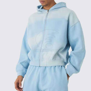 Conjunto deportivo informal para hombre, estilo desgastado por el sol, de dos piezas, cómodo, de tela de algodón suave, estilo urbano, para gimnasio y uso diario. - Product Image 3