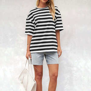 O-Neck <b>Women</b> T-<b>Shirt</b> Breathable Acid Washed <b>Short</b> <b>Sleeve</b> Canvas High Quality Regular Fit Wholesale Price - Product Image 5