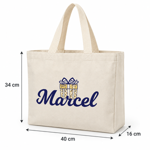 กระเป๋าผ้าแคนวาสแบบไม่เคลือบ 220 GSM พร้อมลายพิมพ์ MARCEL DTF ขนาด 40x34x16 ซม. รับทำโลโก้ตามสั่ง ขายส่ง กระเป๋าโปรโมชั่นสำหรับงานอีเว้นท์ - Product Image 3