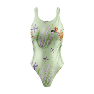 Traje de Baño Ecológico para Mujer, de Spandex y Nailon, con Estampado por Transferencia de Calor, Personalizable, Cuello Redondo sin Costuras - Product Image 1