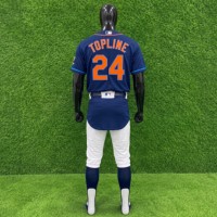 Maillot de baseball pour homme Topline TONE, blanc et bleu, imprimé par sublimation, motif 3D, tissu en maille, col en V, manches courtes, respirant