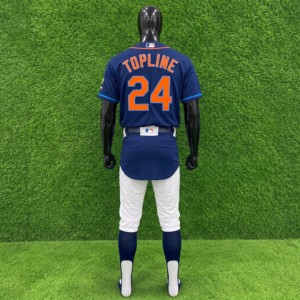 Maillot de baseball pour homme Topline TONE, blanc et bleu, imprimé par sublimation, motif 3D, tissu en maille, col en V, manches courtes, respirant - Product Image 3