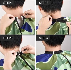 Cape de coiffure professionnelle imperméable avec fermeture à pression réglable, accessoires de coupe de cheveux, cape de barbier - Product Image 3