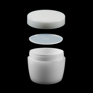 Pot de crème rond en plastique PP blanc bi-injection, bocaux de seau avec couvercle en PP, couvercle intérieur PE (série ZUD) 5ml - 300ml - Product Image 1